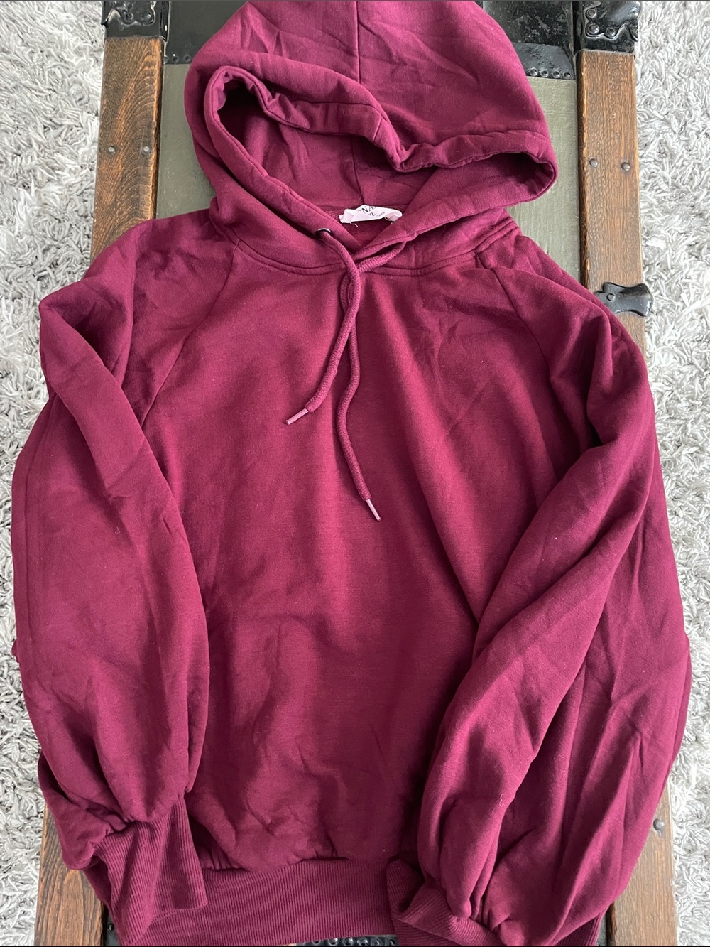 Zenana Outfitters Maroon Pullover Hoodie with Drawstring